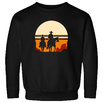 Discover Western Riders: Sunset Silhouette Sweatshirts