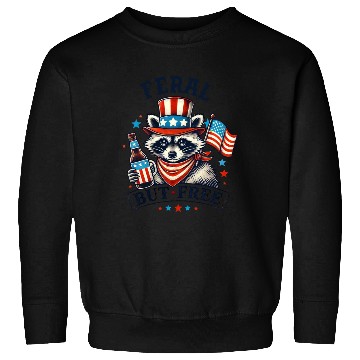 Discover Feral but Free Funny 4th of July Raccoon Sweatshirts