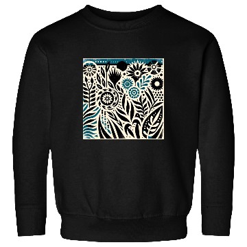 Discover Teal & Black Floral Pattern Sweatshirts
