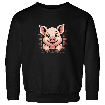 Discover Cute Pig With Big Eyes Sweatshirts