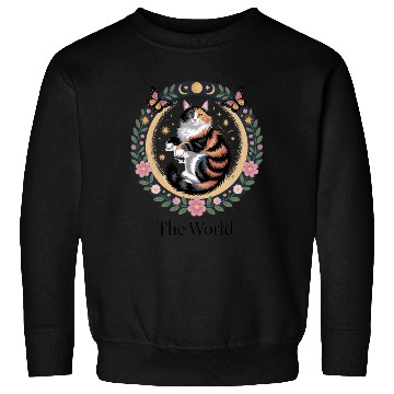 Discover The World Tarot Cat Illustration Sweatshirts