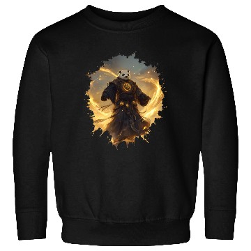 Discover Mystical Panda Monk with Golden Energy Flow Aura Sweatshirts