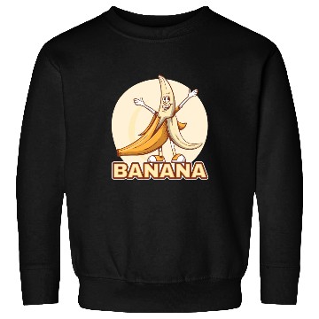 Discover Playful Banana Character Illustration Sweatshirts