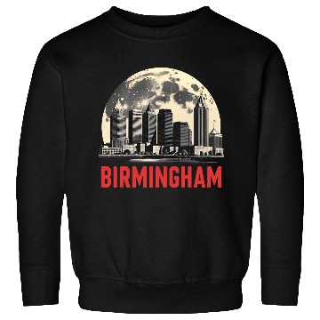 Discover Birmingham City Albm Skyline Full Moon Sweatshirts
