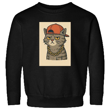 Discover Urban Cat Gangster Illustration Sweatshirts