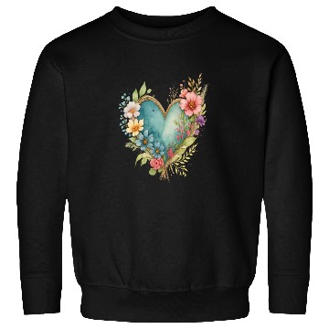 Discover Watercolor Floral Heart Graphic | Romantic Botanic Sweatshirts
