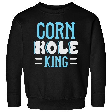 Discover Cornhole King Distressed Badge Sweatshirts