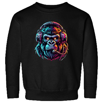 Discover Animal Art Gorilla with Headphone Sweatshirts