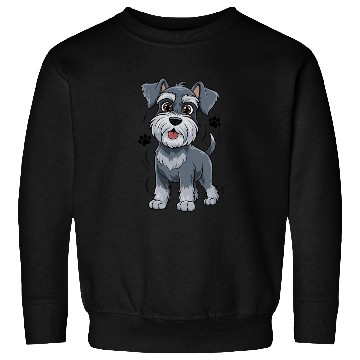 Discover Adorable Schnauzer Pup Illustration With Big Eyes Sweatshirts