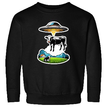 Discover Alien UFO cow abduction Sweatshirts