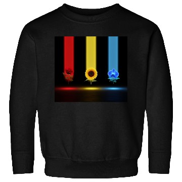 Discover Three Glowing Blooms: Rose, Sunflower, and Orchid Sweatshirts