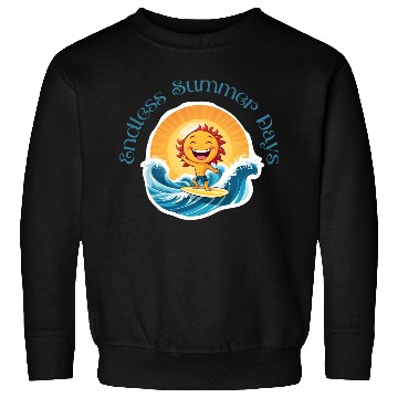 Discover Cartoon Sun Surfing – Endless Summer Days. Sweatshirts