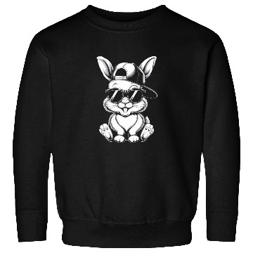 Discover Cool Hip Hop Bunny in Sunglasses and Cap Sketch Sweatshirts