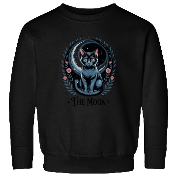 Discover The Moon Tarot Cat Art Sweatshirts