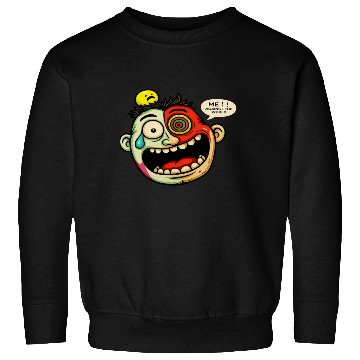 Discover Crazy Cartoon Face with Multicolor Eye – Funny Sweatshirts