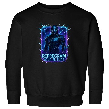 Discover Reprogram Your Future – Futuristic Cyberpunk Robot Sweatshirts