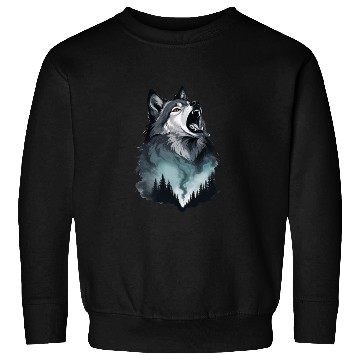 Discover Howling Wolf Under the Northern Sky Sweatshirts