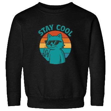 Discover Stay Cool Cat – Retro Vibes Sweatshirts