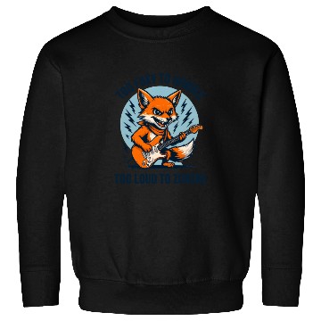 Discover Fierce Guitar Fox Rocking the Stage Sweatshirts