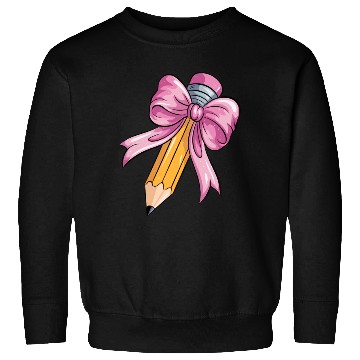 Discover Teacher Coquette Bow Pencil Bow Sweatshirts