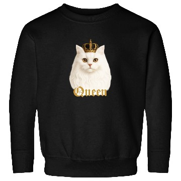 Discover White fluffy Queen Cat Sweatshirts