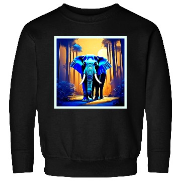 Discover Mystic Elephant: Sunset Forest Journey Sweatshirts