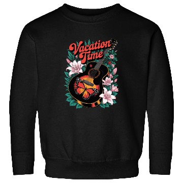 Discover Vacation Time – Butterfly Guitar Bloom Sweatshirts
