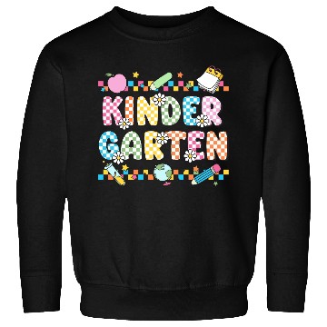 Discover Kindergarten Checkerboard Teacher Sweatshirts