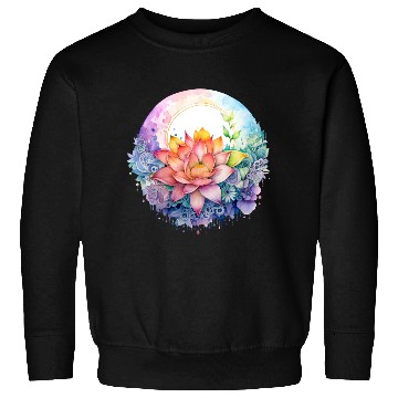 Discover Retro Zen Lotus Mandala Rainbow Sweatshirts