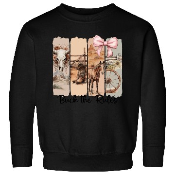 Discover Funny Western Brushstroke Buck The Rules Sweatshirts