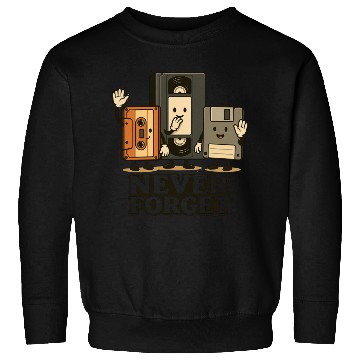 Discover Retro Cassette Tape and Floppy Disk Design Sweatshirts