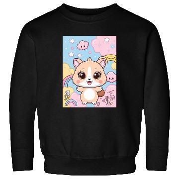 Discover Kawaii Corgi in Rainbow Cloudland Sweatshirts