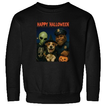 Discover Bigfoot Alien Jack Russell Funny Halloween Trick Sweatshirts