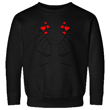 Discover Korean finger heart Sweatshirts