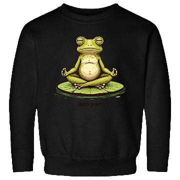 Discover Funny Zen Frog Meditating on Lily Pad – Yoga Sweatshirts
