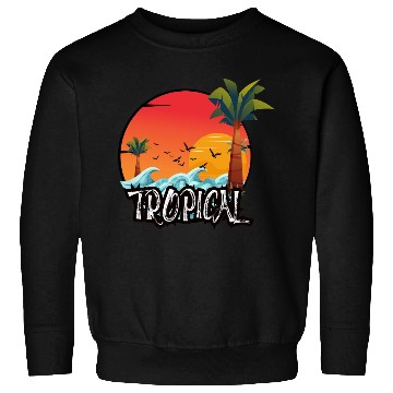 Discover Vibrant Tropical Sunset Scene Sweatshirts