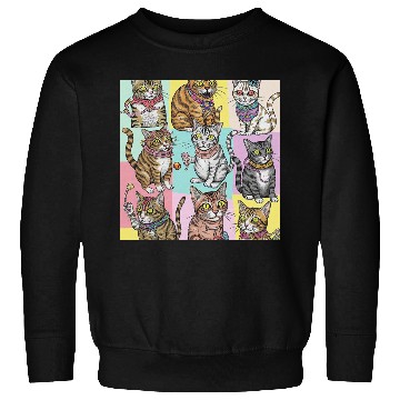 Discover Psychedelic Cat Collage Sweatshirts