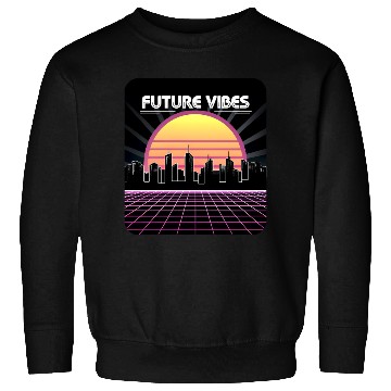 Discover Future Vibes Synthwave Sunset Grid Retro 80s Sweatshirts