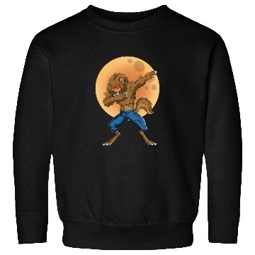 Discover Dabbing Werewolf Retro Moon Halloween Monster Sweatshirts