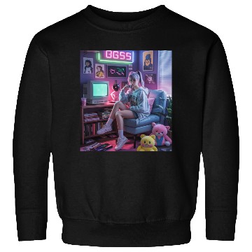 Discover Y2K Gamer Girl Vibes – Retro Tech & Neon Room Aest Sweatshirts