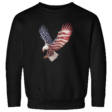 Discover Bald Eagle with the American Flag Forming Wings Sweatshirts