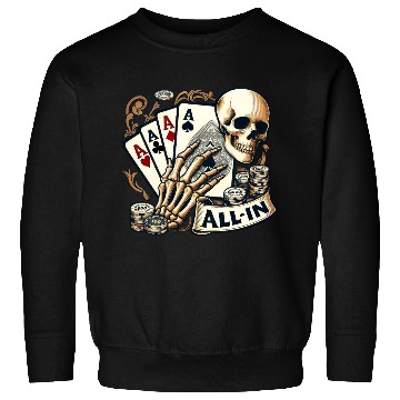 Discover Casino Cards Gambling Skeleton Hand Gothic Sweatshirts