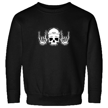 Discover Skull Rock On Skeleton Hands Art Sweatshirts