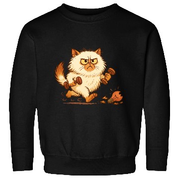 Discover Fierce Cat Workout Illustration Sweatshirts