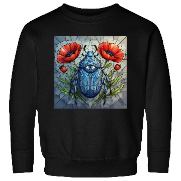Discover Beetle stained glass bug design vibrant poppy Sweatshirts