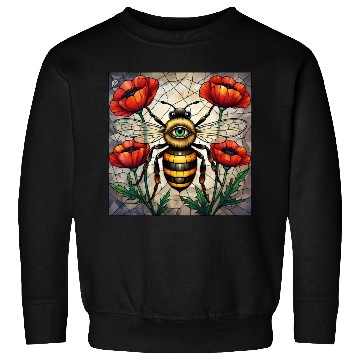 Discover Bumble bee stained glass vibrant poppy flower eye Sweatshirts