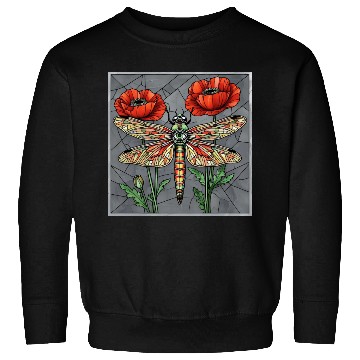 Discover Dragonfly stained glass design vibrant poppy eye Sweatshirts