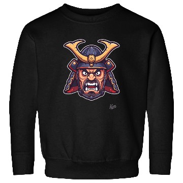 Discover Angry samurai warrior head with helmet Sweatshirts