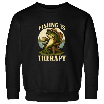 Discover Fishing Is My Therapy – Chill Fish by the Lake Sweatshirts