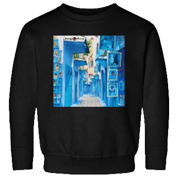 Discover Chefchaouen Blue City Landscape Sweatshirts